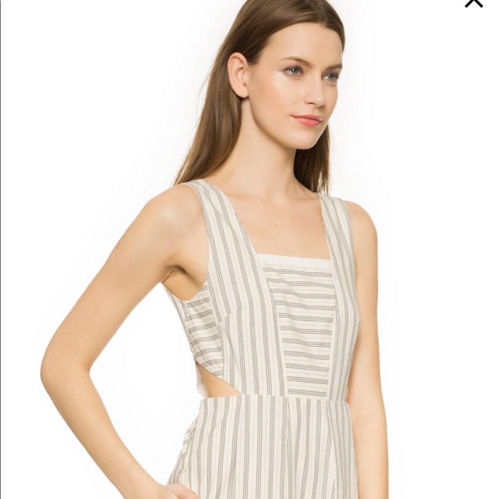 Madewell Tan and White Cutout Sundress